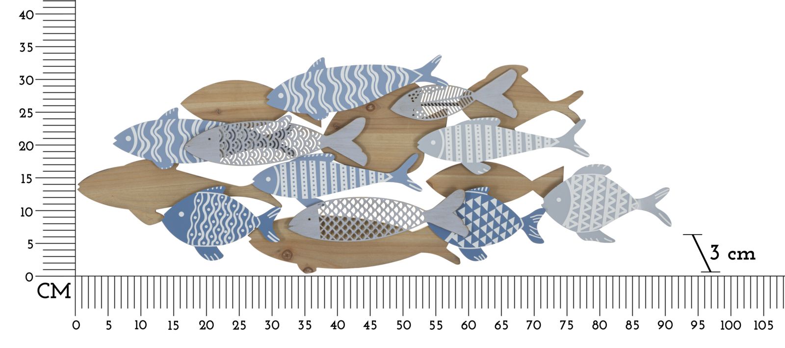 Wandpaneel Fish Sea 91×3×33,5 cm