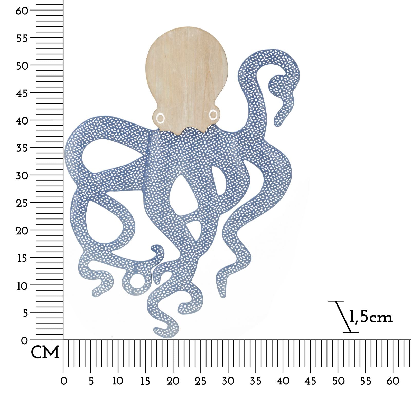 Wandpaneel Octopus 41×1.5×57 cm