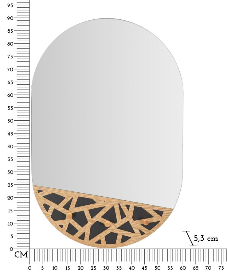 Spiegel C/app-abiti Carv 60×5,3×90 cm