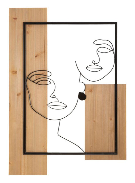 Wandpaneel Faces Iron & Wood 63×2×90 cm