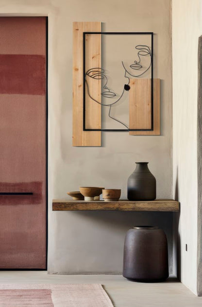 Wandpaneel Faces Iron & Wood 63×2×90 cm