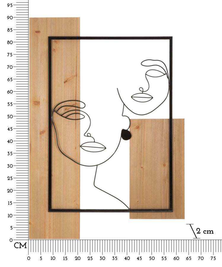 Wandpaneel Faces Iron & Wood 63×2×90 cm