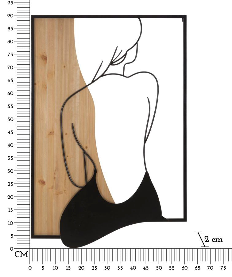 Wandpaneel Beauty Iron & Wood 60x2x90