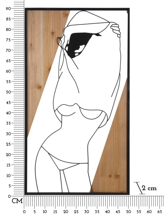 Wandpaneel Strip -b- Iron & Wood 50×2×90 cm