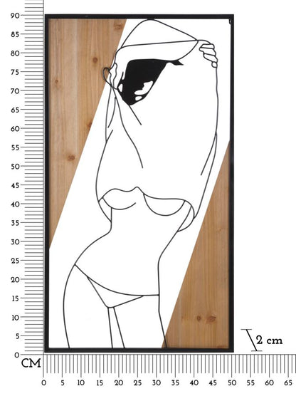 Wandpaneel Strip -b- Iron & Wood 50×2×90 cm