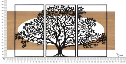 Wandpaneel Tree Iron & Wood Set 3 Pcs 176×2×90 cm