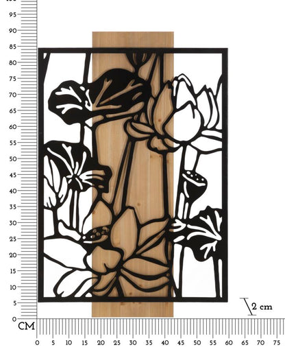 Wandpaneel Lotus Iron & Wood 60×2×90 cm