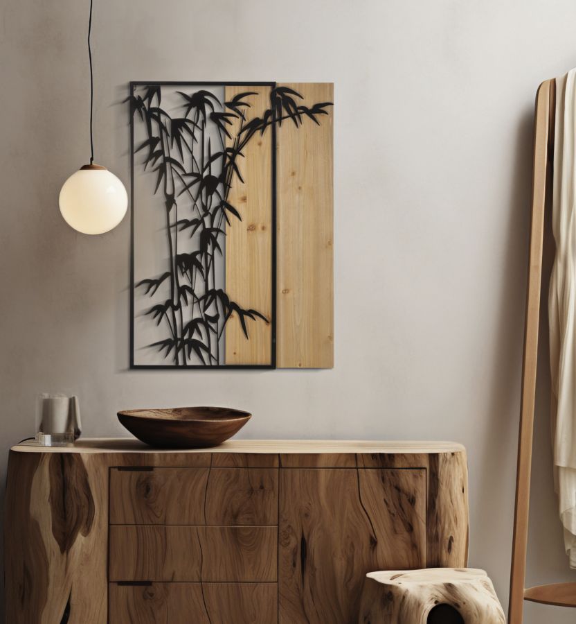 Wandpaneel Bamboo Iron & Wood 58×2×80 cm