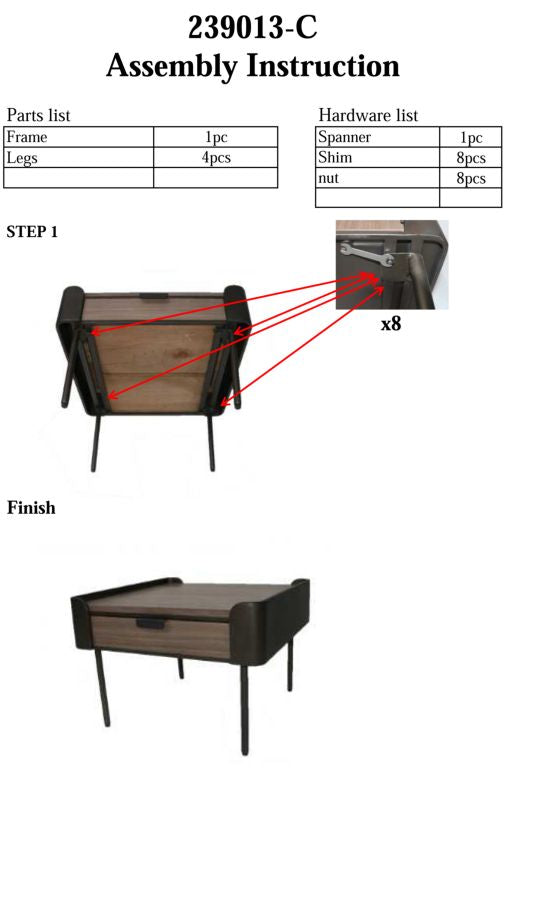 Salontafel Toronto 60×60×41 cm