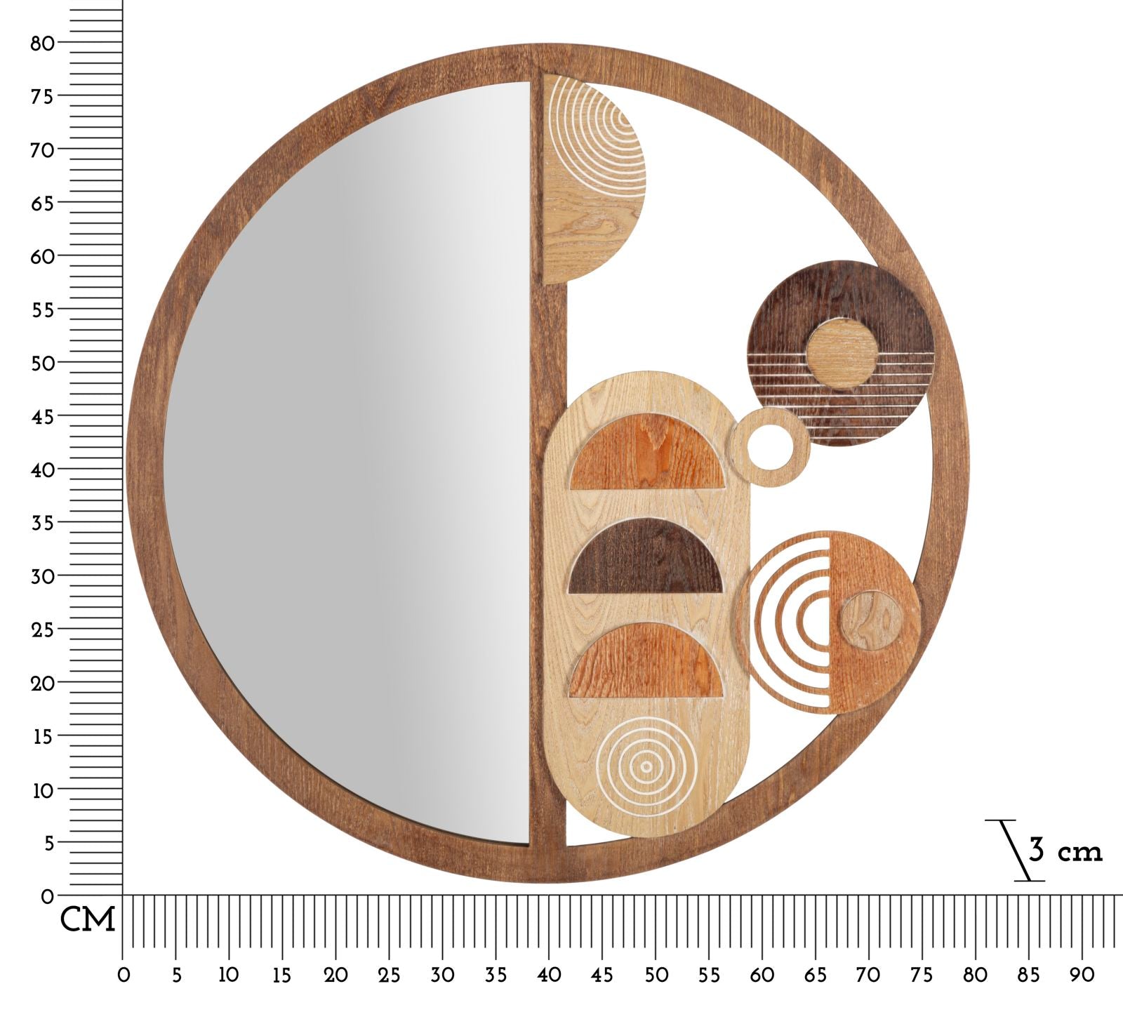 Spiegel Block Ø 80×3 cm
