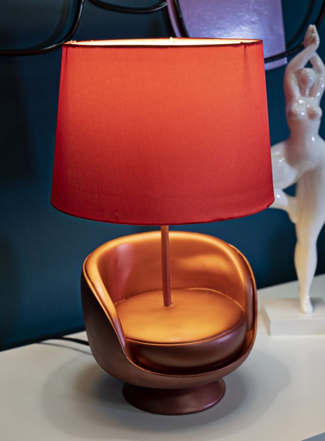 Tafellamp Midcentury Red Ø 26×43 cm