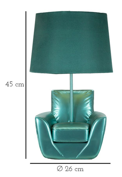 Tafellamp Midcentury Turquoise Ø 26×43 cm