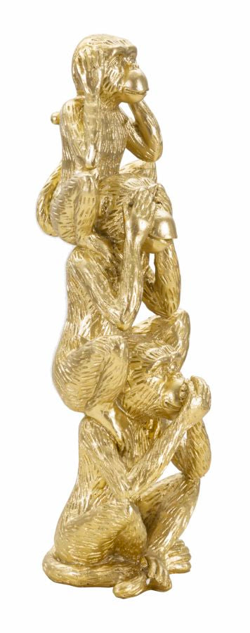 Decoratie Monkeys Tower Ø 10,5×30 cm