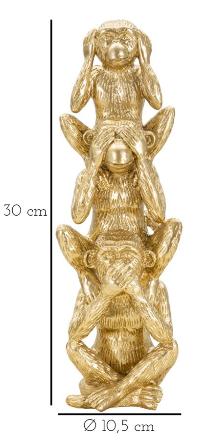 Decoratie Monkeys Tower Ø 10,5×30 cm