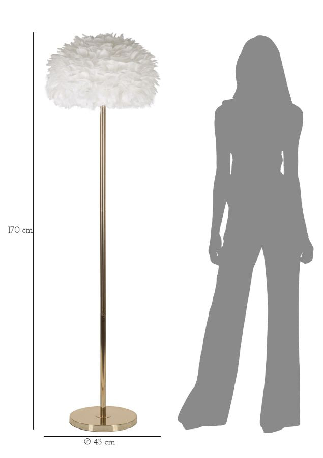 Vloerlamp Feathers Slim White Ø 43×170 cm