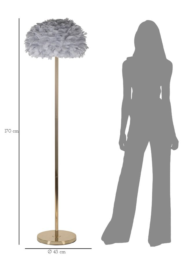 Vloerlamp Feathers Slim Grey Ø 43×170 cm