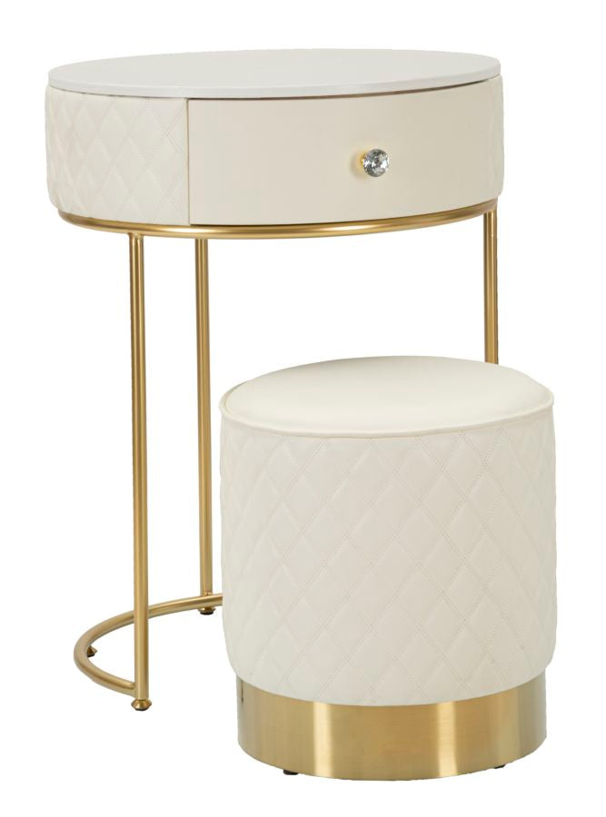 Nachtkastje met kruk Tall Bedside With Stool Sharon Ø 52×70 cm