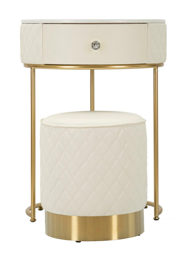 Nachtkastje met kruk Tall Bedside With Stool Sharon Ø 52×70 cm