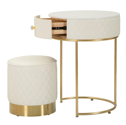 Nachtkastje met kruk Tall Bedside With Stool Sharon Ø 52×70 cm