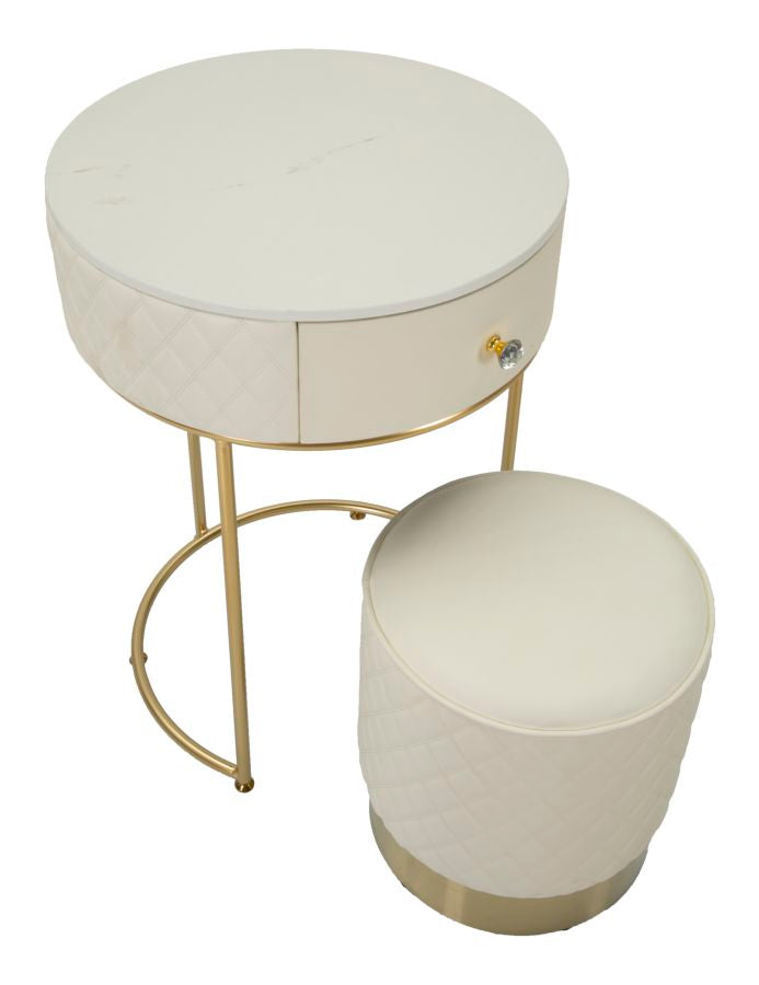 Nachtkastje met kruk Tall Bedside With Stool Sharon Ø 52×70 cm