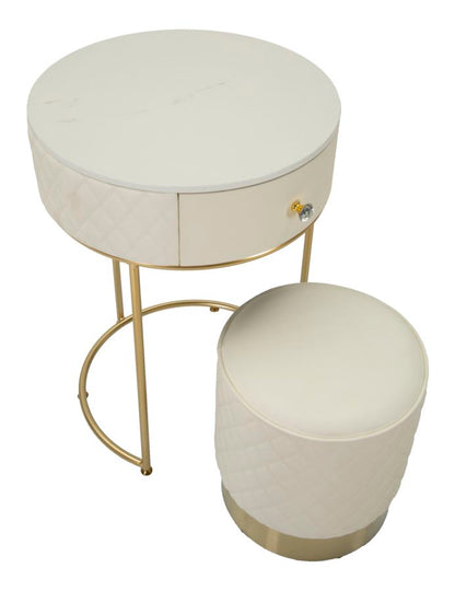 Nachtkastje met kruk Tall Bedside With Stool Sharon Ø 52×70 cm