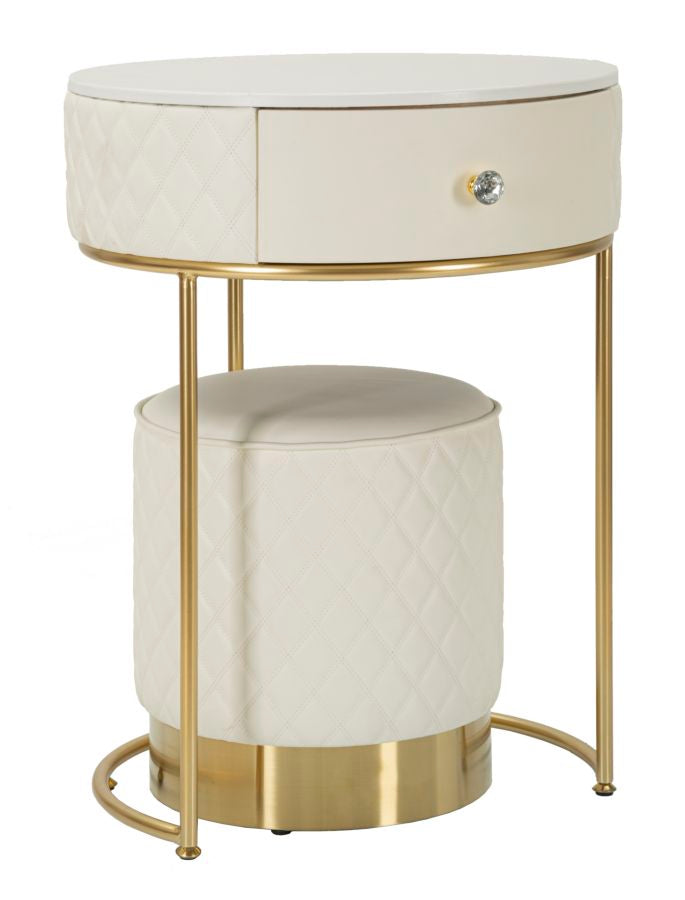 Nachtkastje met kruk Tall Bedside With Stool Sharon Ø 52×70 cm