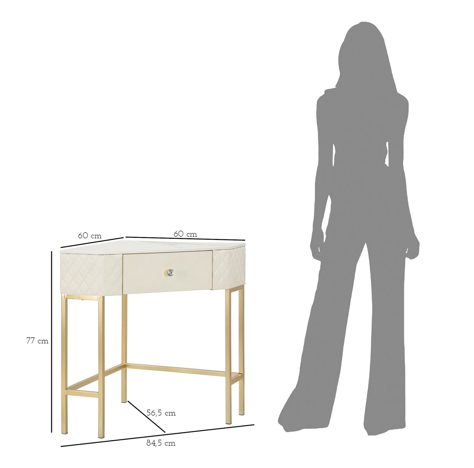Consoletafel Angle Sharon 84,5×60×77 cm