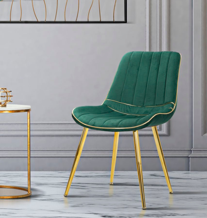 Stoel Paris Verde/gold Set 2 Pcs 51×59×79 cm