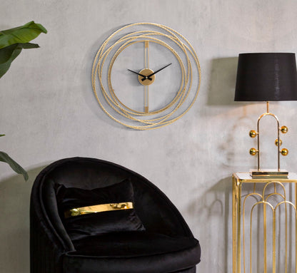 Wandklok Gold Strips Ø 50×4 cm