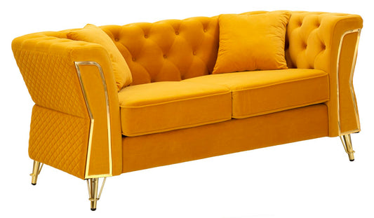 Bank Emy Mustard With Cushions 162×83×76 cm