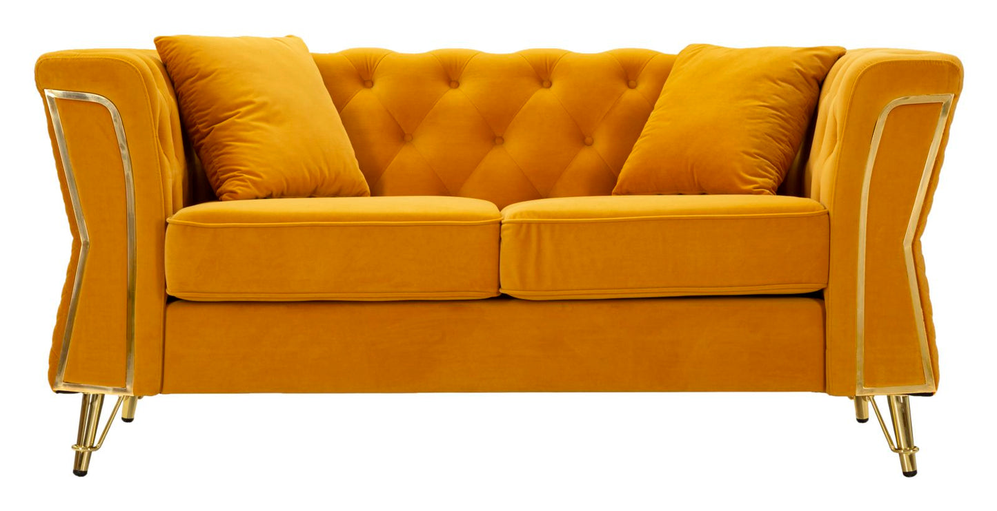 Bank Emy Mustard With Cushions 162×83×76 cm