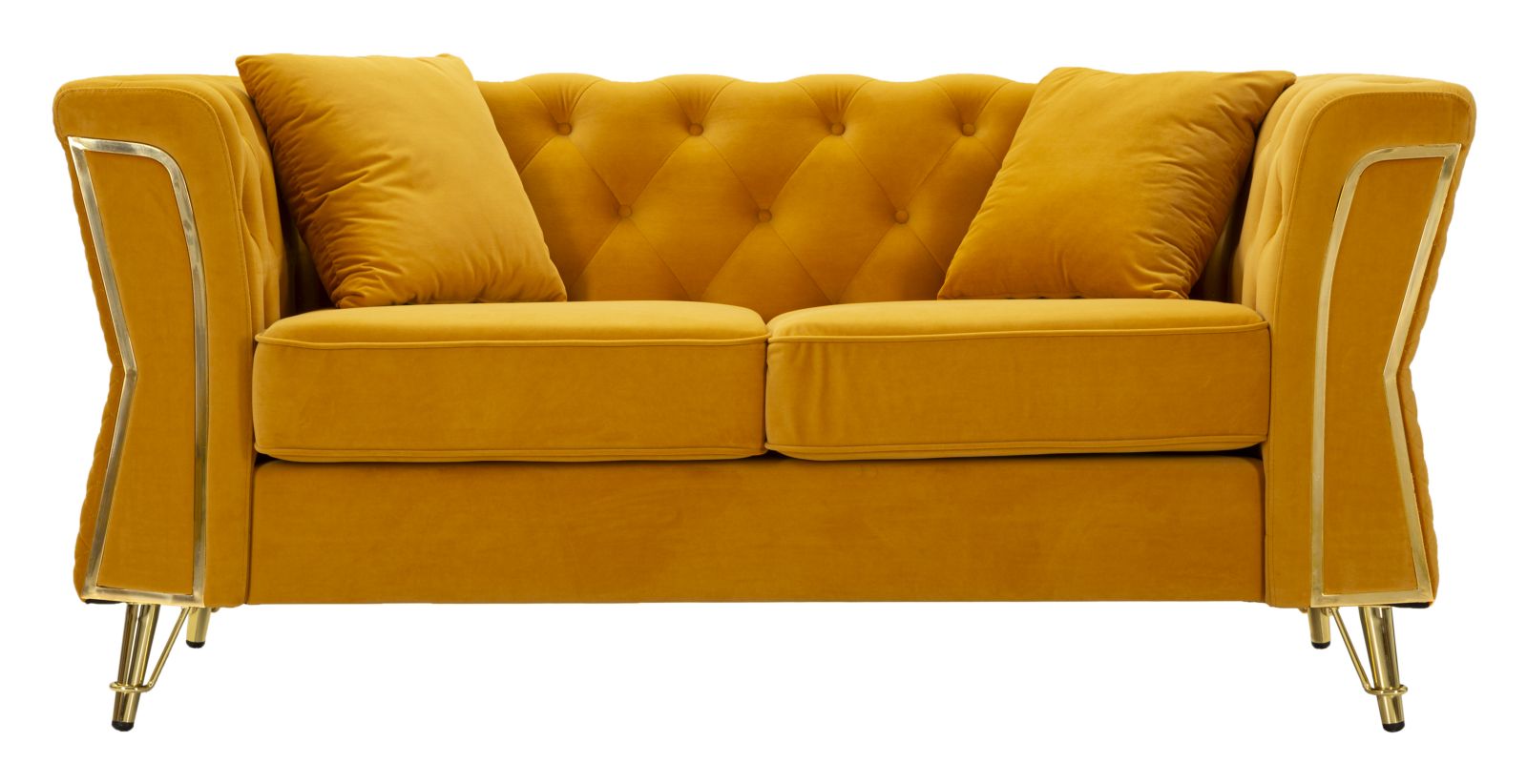 Bank Emy Mustard With Cushions 162×83×76 cm