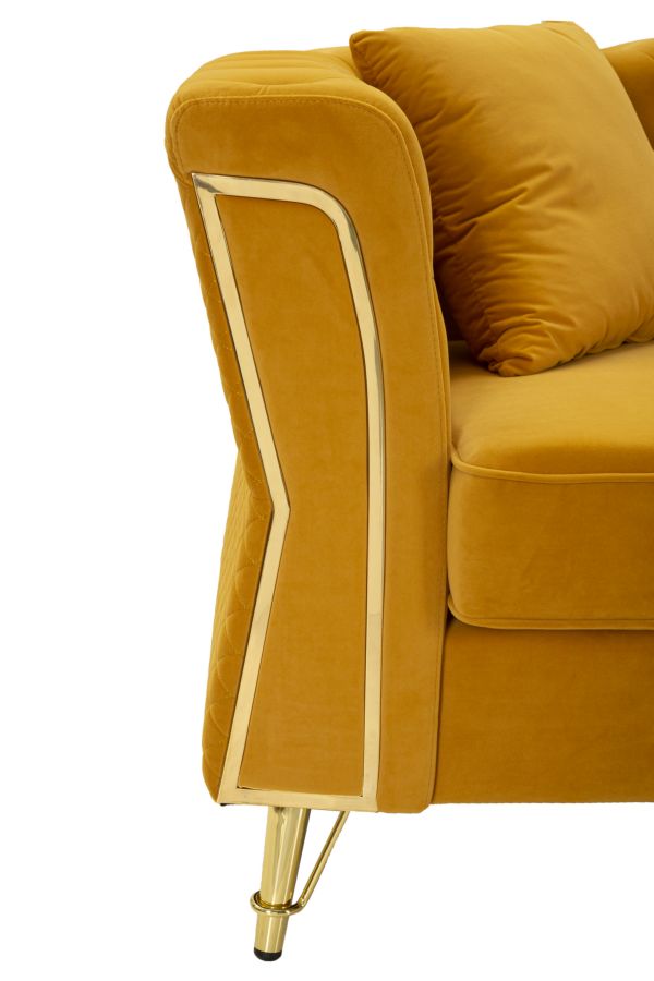 Bank Emy Mustard With Cushions 162×83×76 cm