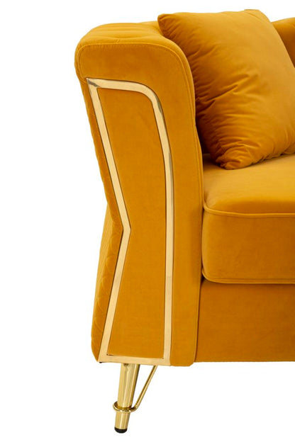 Bank Emy Mustard With Cushions 162×83×76 cm