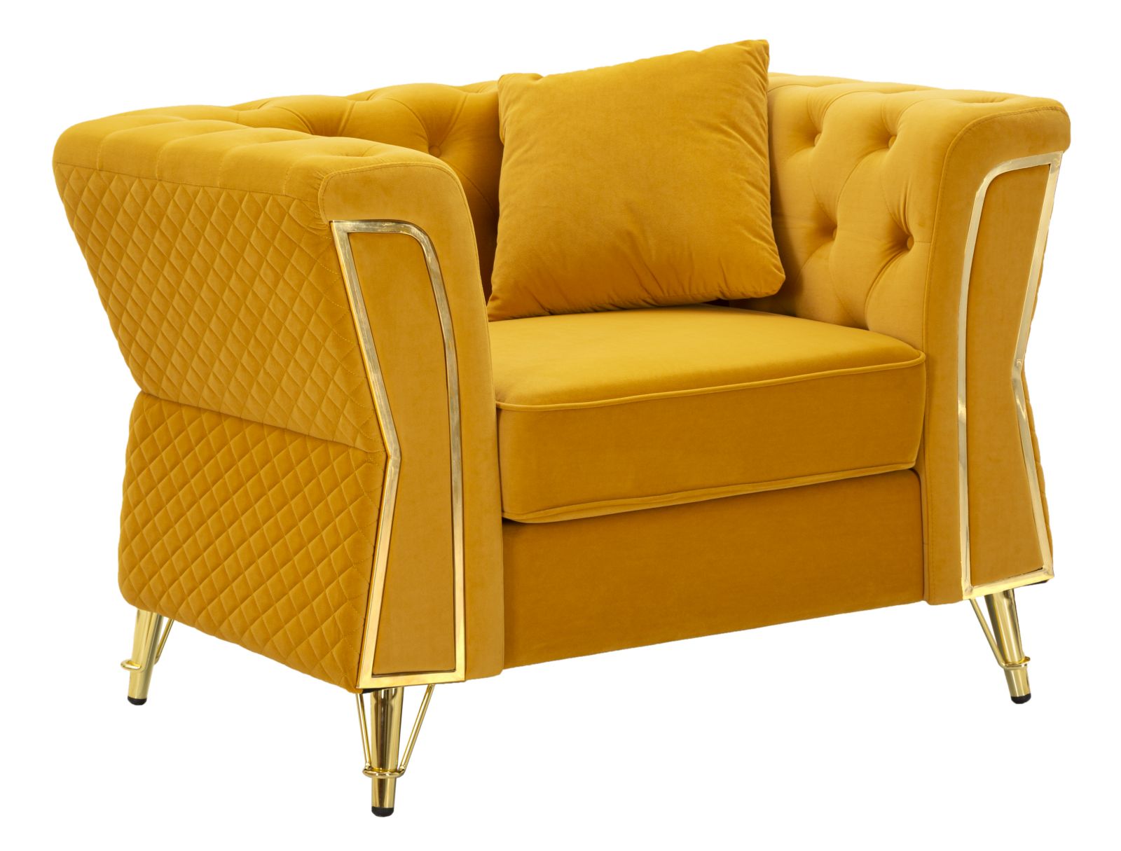 Fauteuil Emy Mustard With Cushion 104×83×76 cm