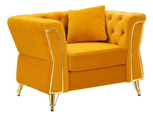 Fauteuil Emy Mustard With Cushion 104×83×76 cm