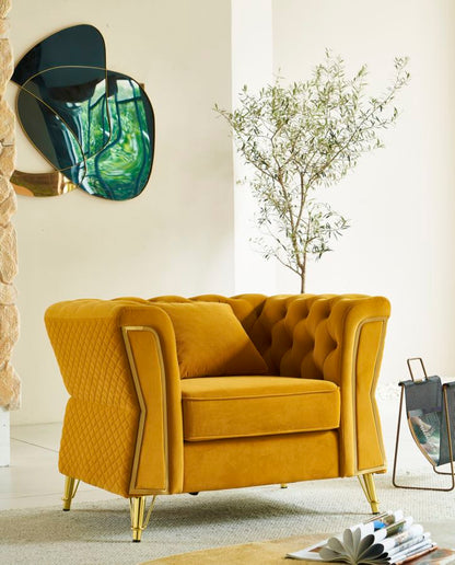 Fauteuil Emy Mustard With Cushion 104×83×76 cm
