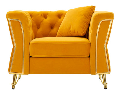 Fauteuil Emy Mustard With Cushion 104×83×76 cm