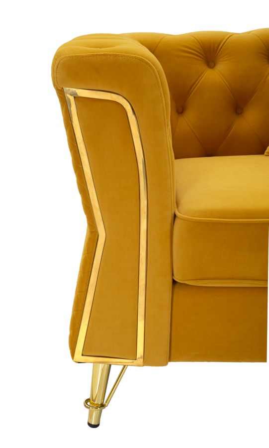 Fauteuil Emy Mustard With Cushion 104×83×76 cm