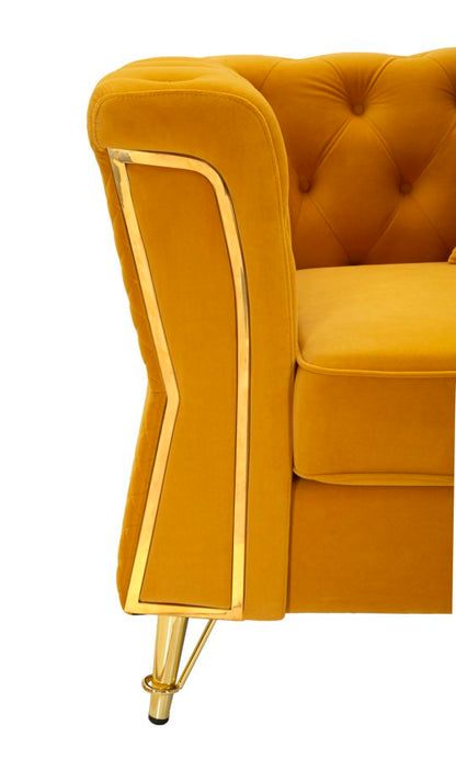 Fauteuil Emy Mustard With Cushion 104×83×76 cm