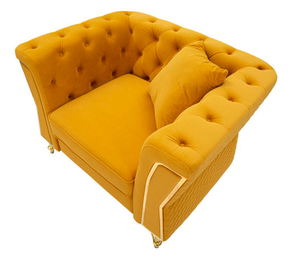 Fauteuil Emy Mustard With Cushion 104×83×76 cm