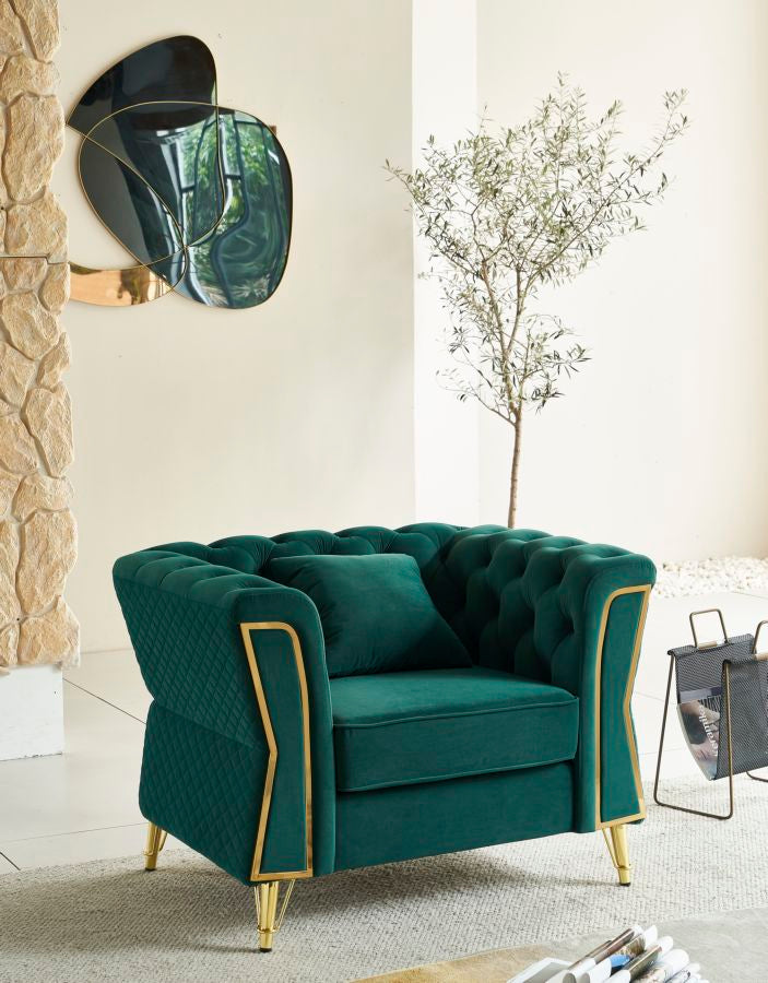 Fauteuil Emy Green With Cushion 104×83×76 cm