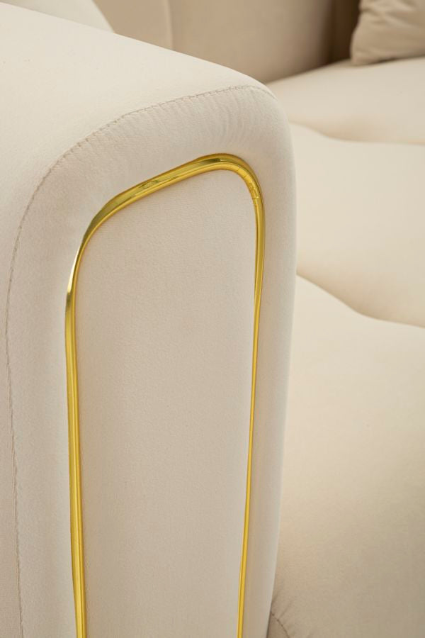 Bank Alma Cream With Cushions 155×81×71 cm