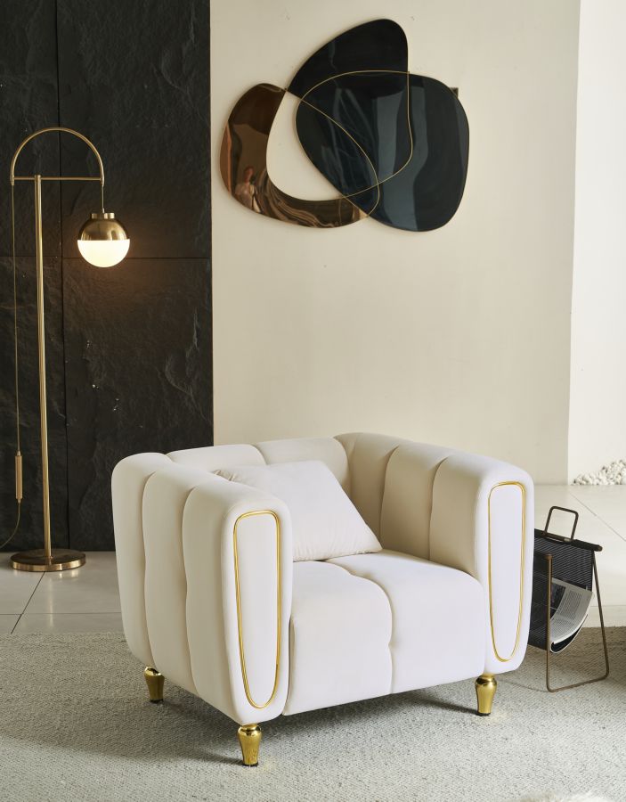 Fauteuil Alma Cream With Cushion 97×81×71 cm