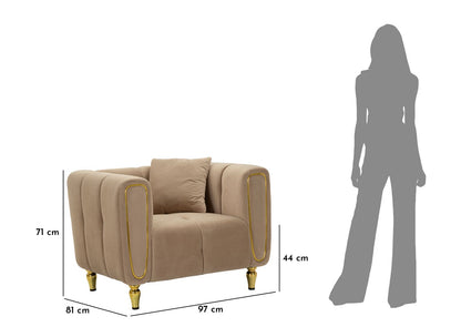 Fauteuil Alma Grey With Cushion 97×81×71 cm