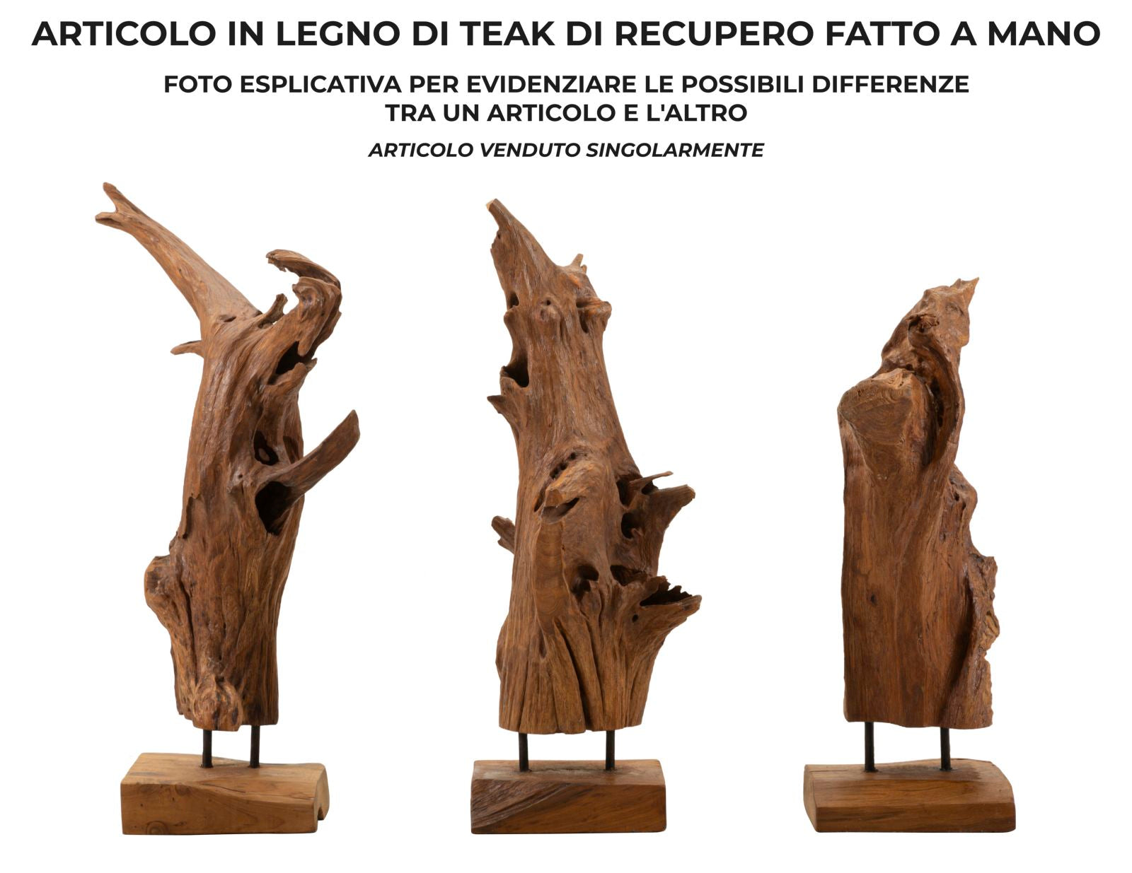 Decoratie Akar Sculpture Teak 23×27×64 cm