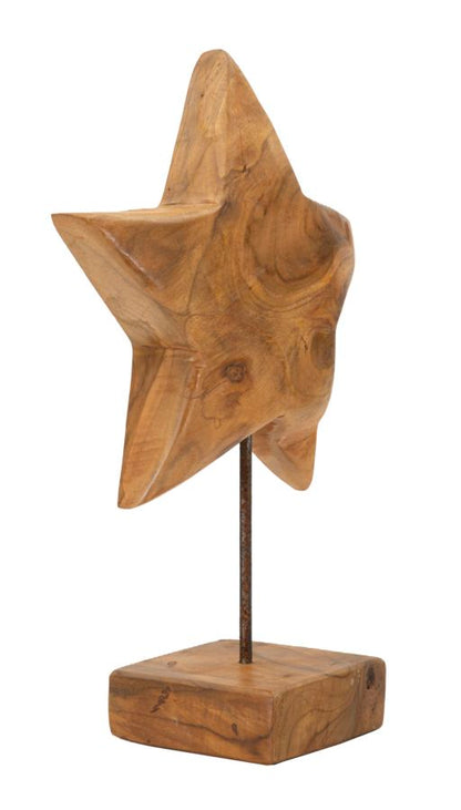 Decoratie Star Sculpture Teak 28×1242 cm