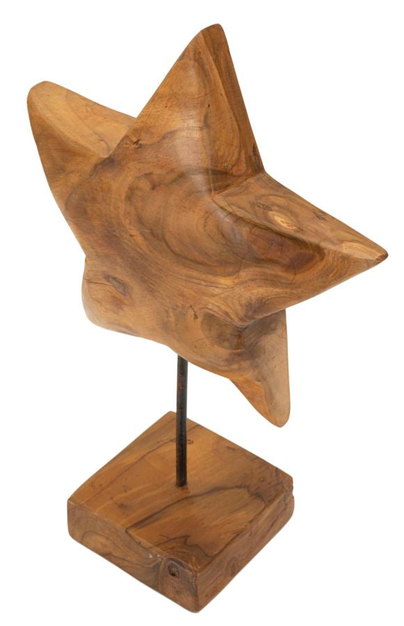 Decoratie Star Sculpture Teak 28×1242 cm