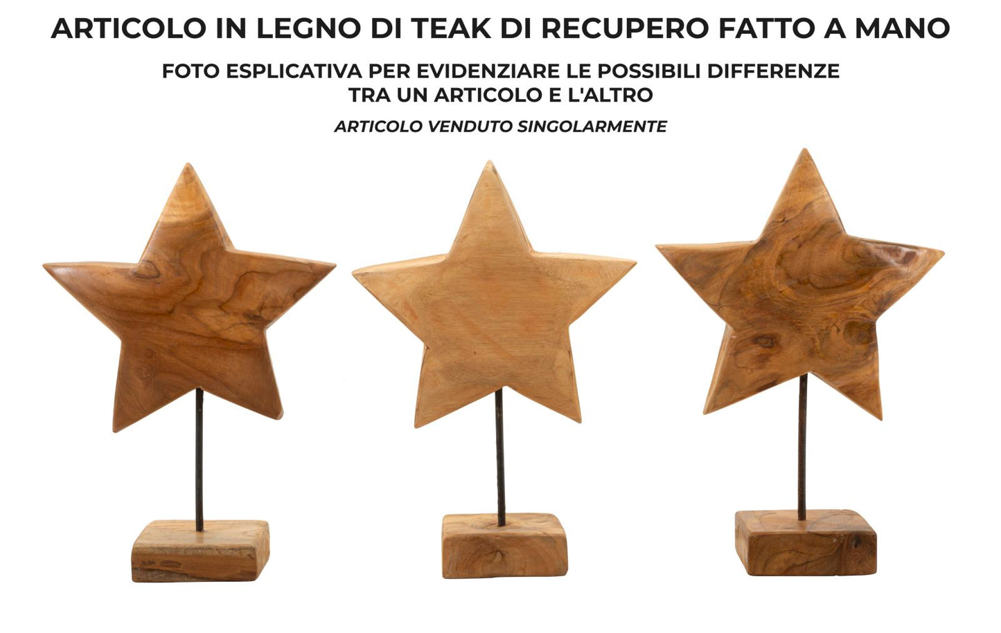 Decoratie Star Sculpture Teak 28×1242 cm