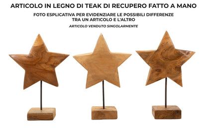 Decoratie Star Sculpture Teak 28×1242 cm